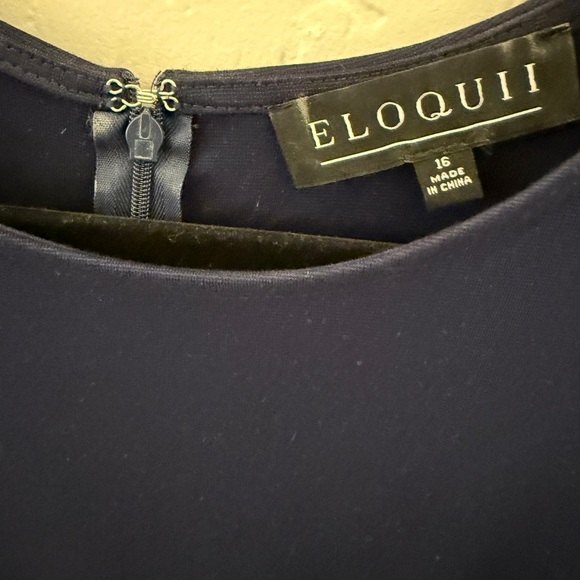 Elodie Navy peplum Top - Picture 2 of 3